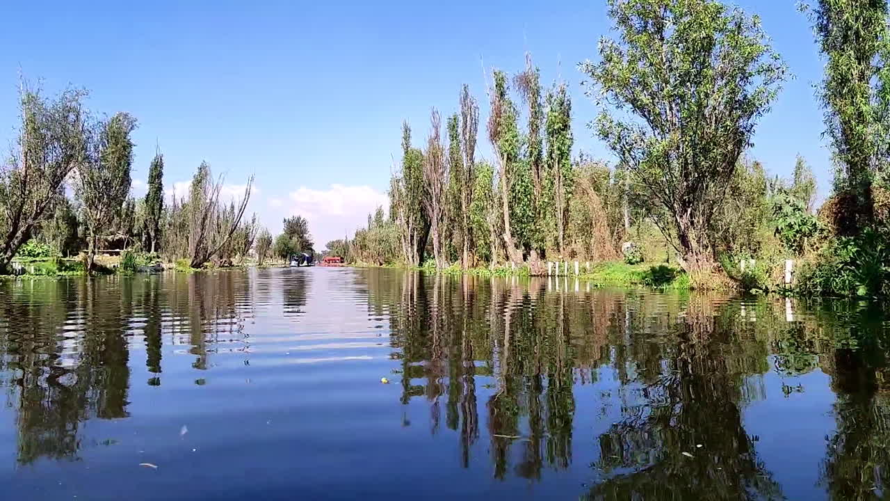 timelapse durante la mañana en la zona chinampera de xochimilco
