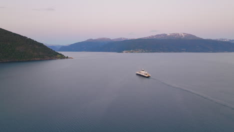 Scenic-Fjord-Cruise-Over-Serene-Nature-Of-Sognefjord-In-Norway,-Europe