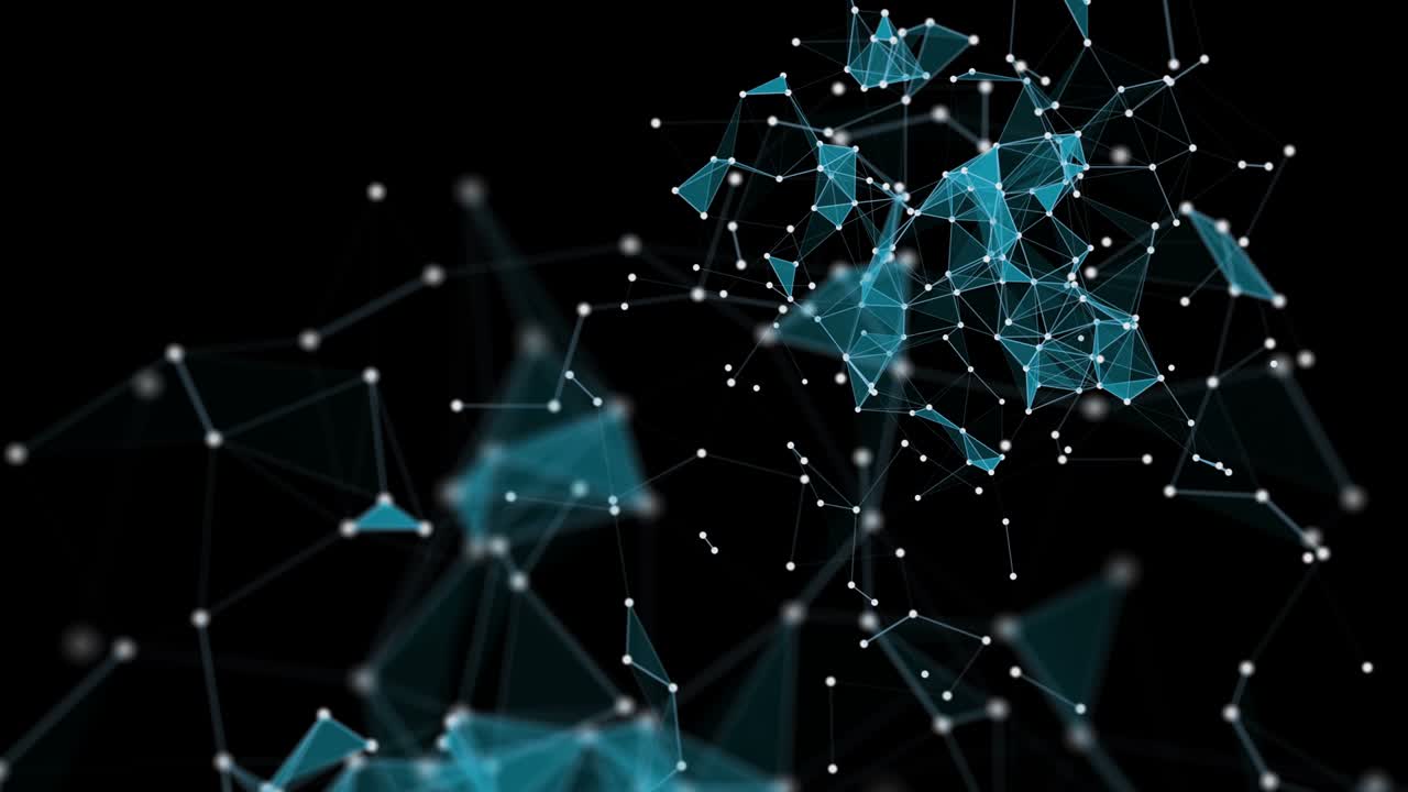 animación futurista del plexo con triángulos brillantes en cámara lenta, 4096x2304 bucle 4k