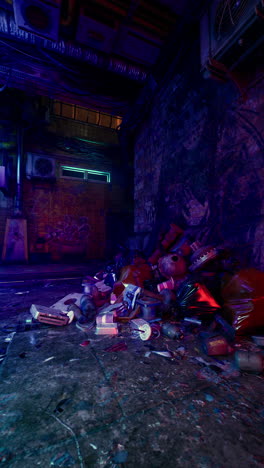 el callejón cyberpunk por la noche