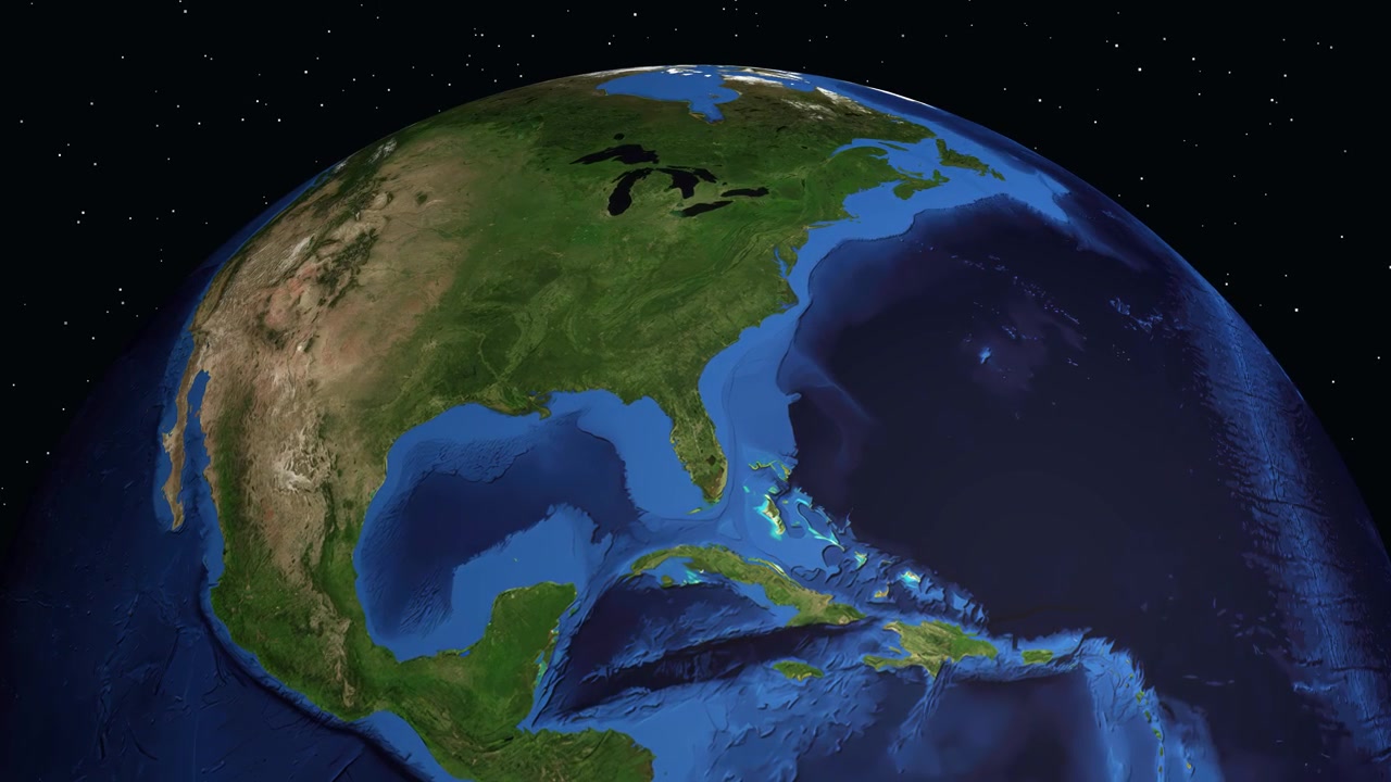 Rotazione 3D della Terra e zoom sull'indicatore di posizione di Jacksonville, Florida