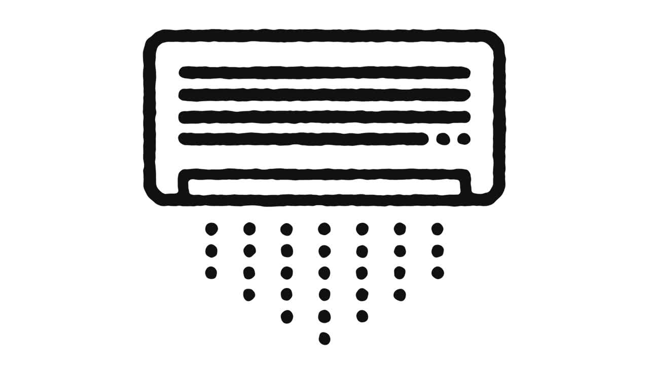 Air Conditioning Icon Animation Footage & Alpha Channel