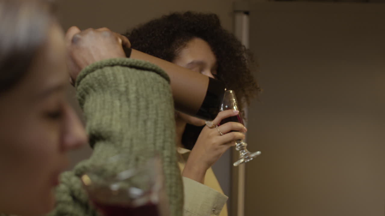 Friends enjoying wine together