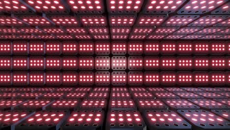 abstract futuristic room with red led lights