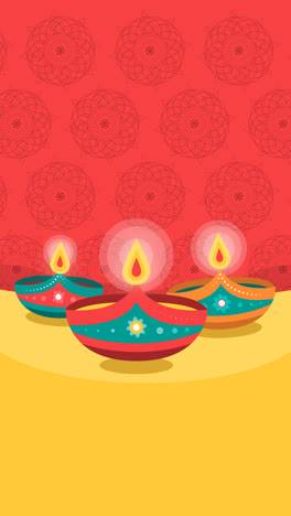 eine animation eines schönen diwali-hintergrunds mit flachem design