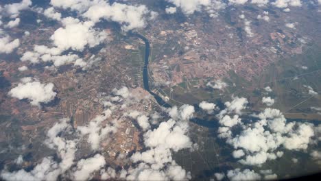 aerial image of the douro river from an airplane