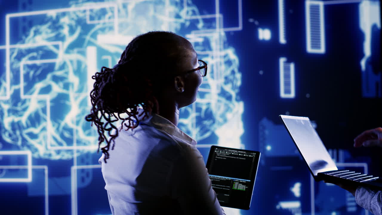 Colleagues oversee AI neural network