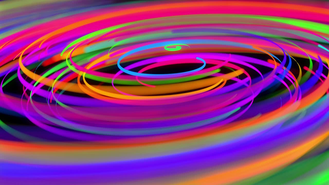 estilo creativo fondo abstracto en 4k. líneas de color girando en espiral volar a lo largo de la ruta giratoria. diseño de movimiento bg de partículas que dan forma a líneas, hélice y estructuras abstractas. render 3d