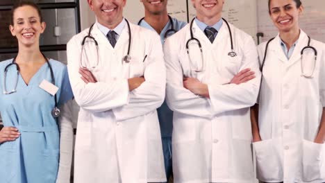 Smiling-medical-team-standing-together