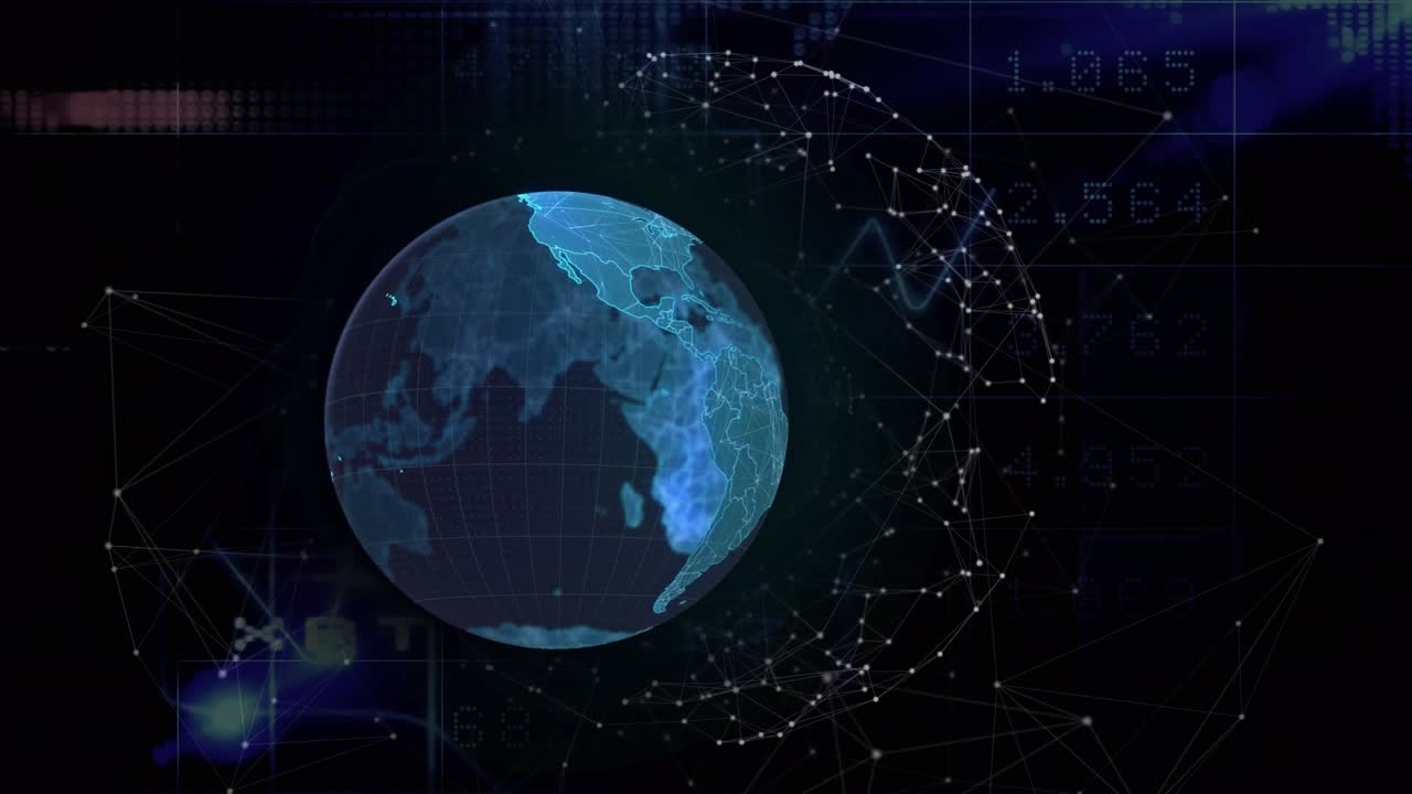 Animation of globe over network of connections