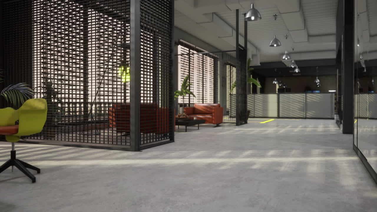 Modern office interior with open space design and natural light