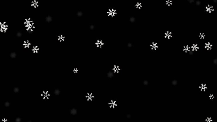 Falling Snowflakes on Black Background