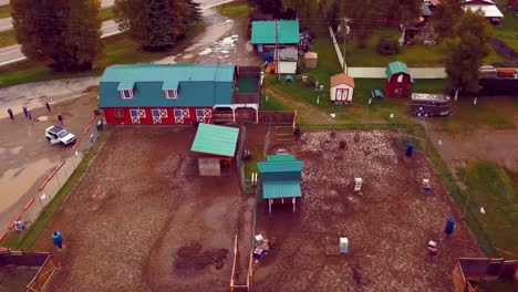 4k drone video of antler academy in north pole, alaksa during summer