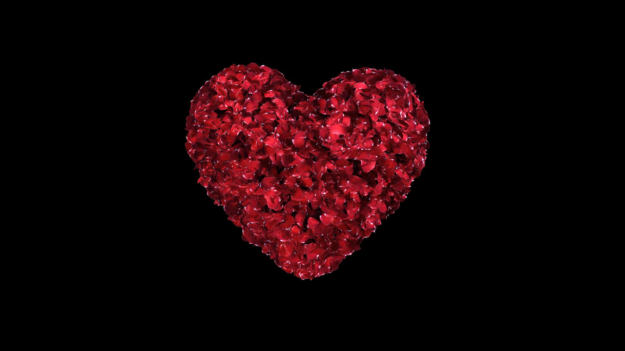 Сердце из лепестков розы