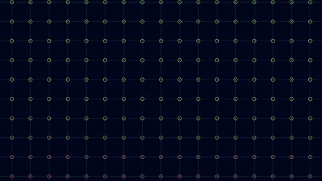 Vibrant grid of overlapping circles in dark blue, purple, and black