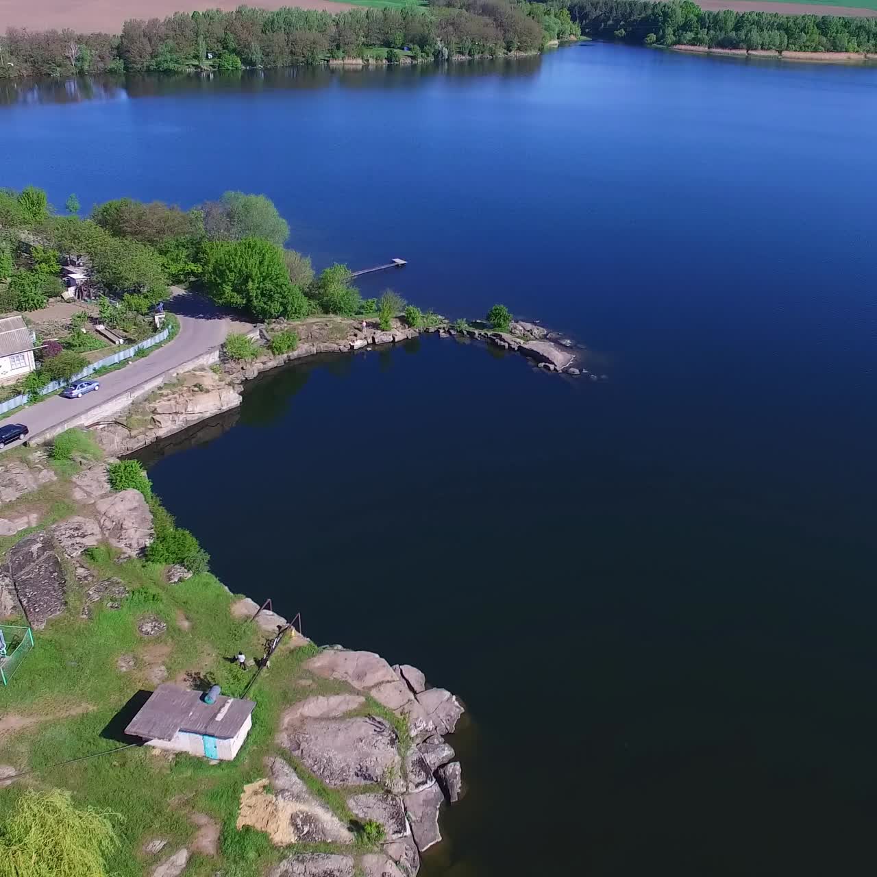 Village on the shore