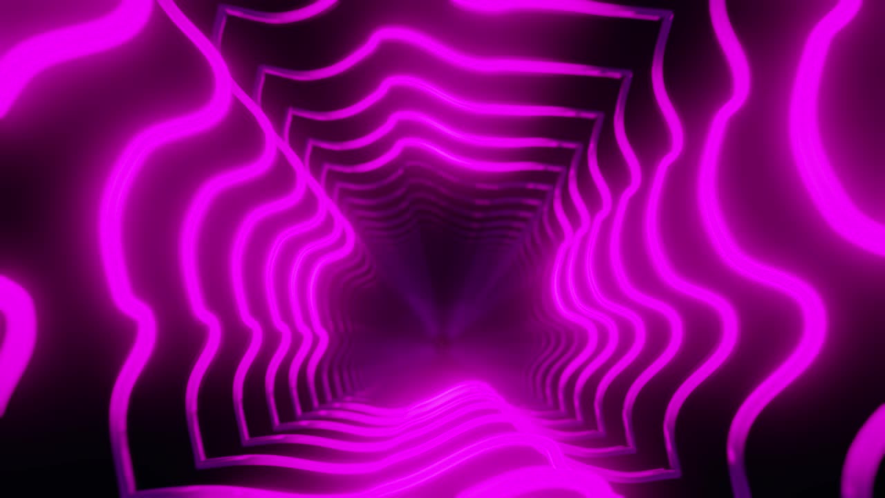 Colorful animation loop with glowing lights background 3D