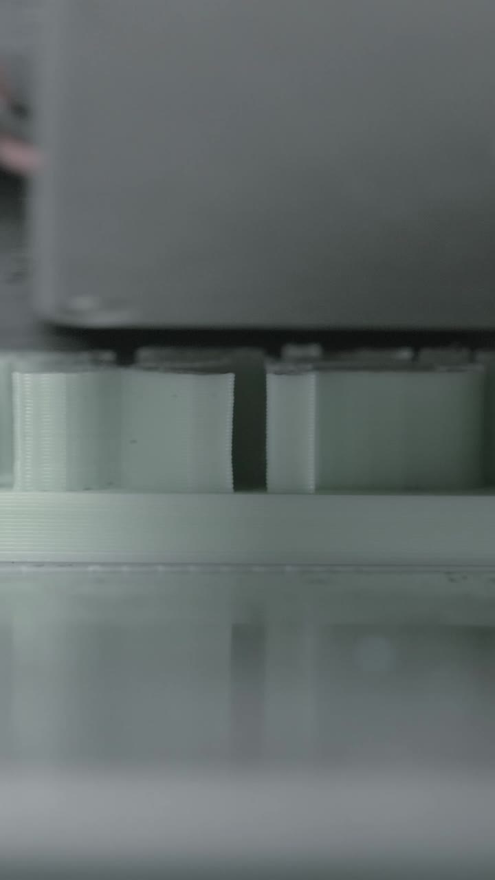 Close-up of 3D Printer Creating a Prototype Object
