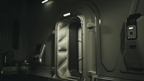 el interior de una nave espacial futurista