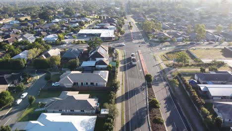 aerial view of suburbs and roads in australia during lockdown