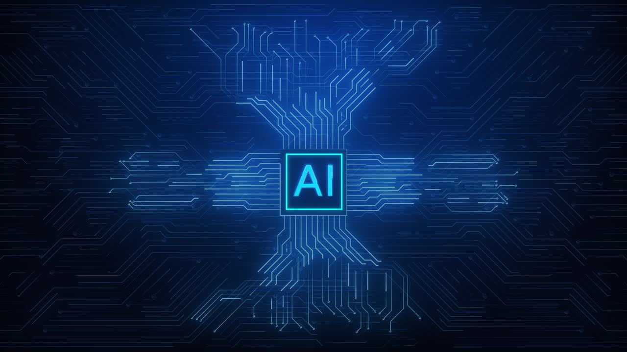 AI Circuit Board Graphic Design