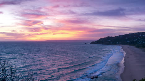 Beautiful-and-colorful-timelapse-at-sunset-in-Zahara-de-los-Atunes,-Tarifa