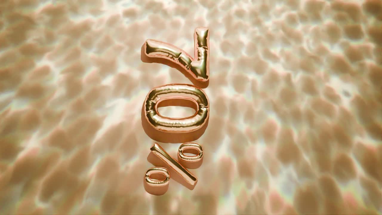 물 위에 떠있는 70%의 황금색은 노란색 배경에 수직으로 파동됩니다.