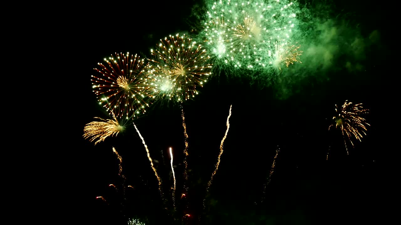 exhibición de fuegos artificiales en fondo negro