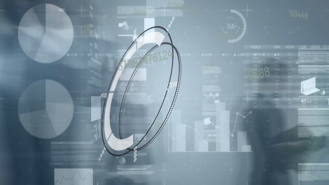 ⁇ 는 사람들에 대한 스 ⁇  스캔과 데이터 처리의 애니메이션