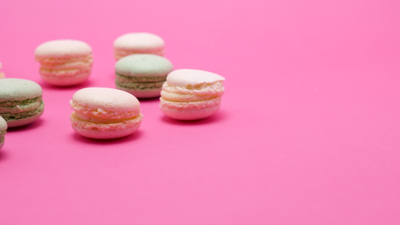 Macarons on Pink Background