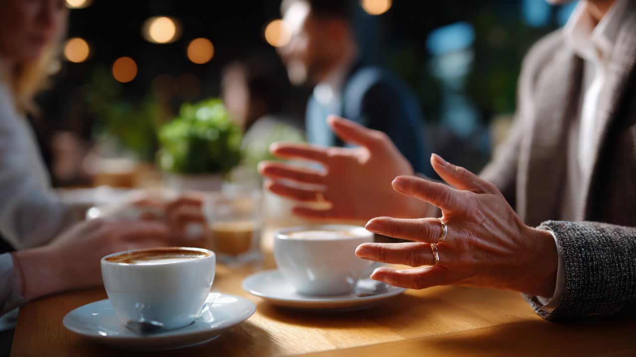 Coffee meeting at a restaurant