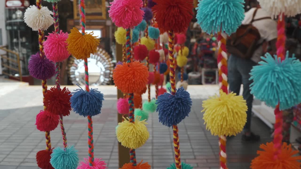 Typical peruvian decoration at the Inka Market in Lima, Peru