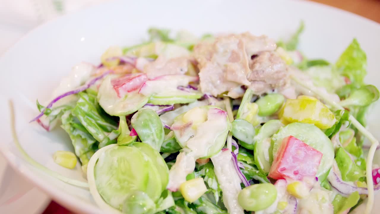 atún enlatado con ensalada de verduras