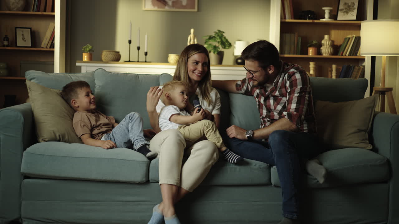 Family bonding on the couch