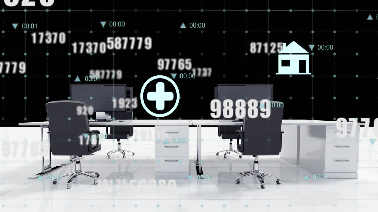 Animation of office over data processing