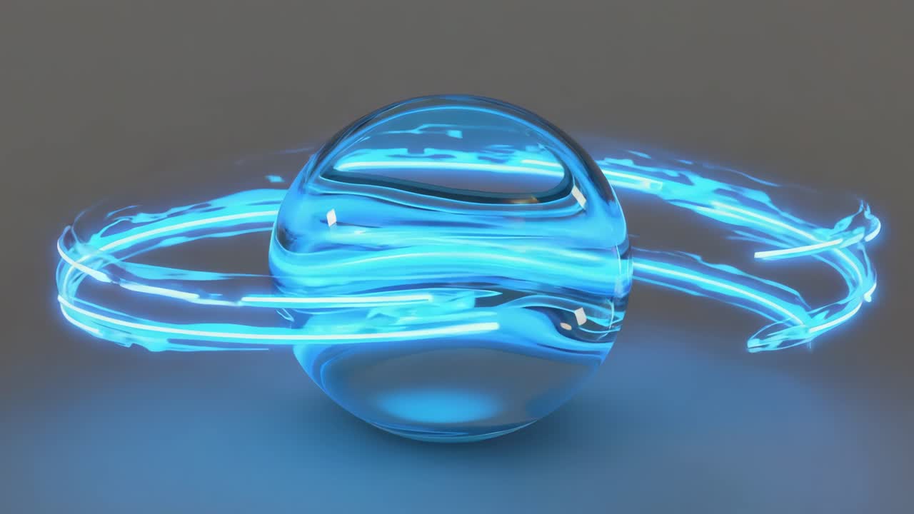 Glowing Blue Energy Sphere