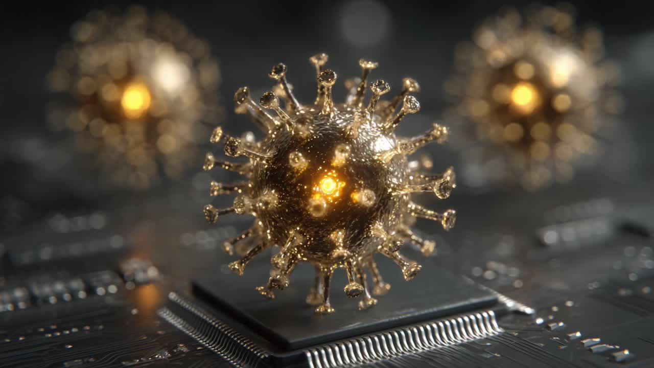 Esplorare l'intersezione tra tecnologia e biologia: una visualizzazione delle strutture dei virus in un ambiente digitale su chip a semiconduttore