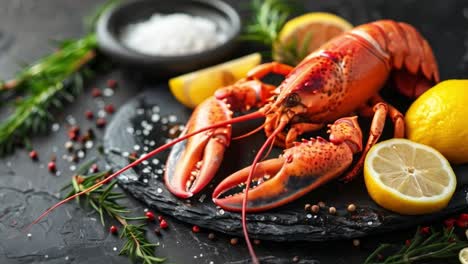 delicious lobster with lemon and herbs