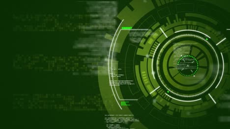 animación del procesamiento de datos sobre el giro del alcance