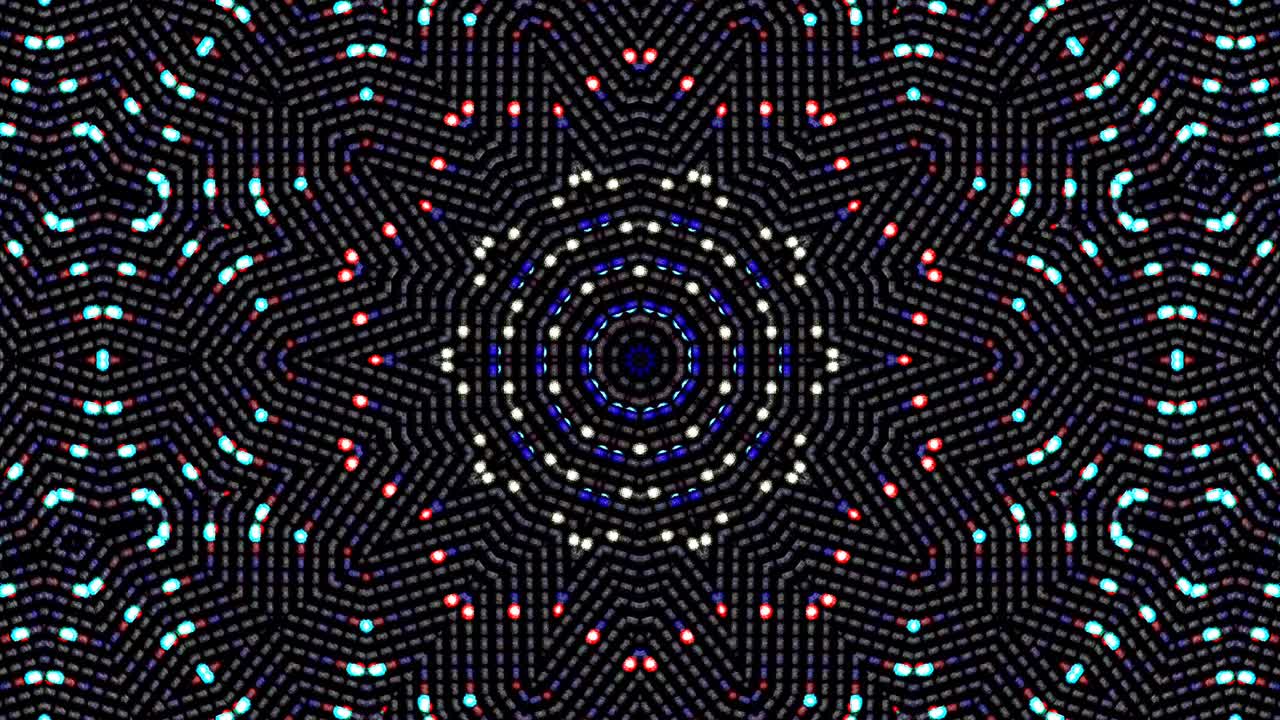 Beautiful abstract kaleidoscope that shines, a radiant light that regulates the subtle movements