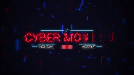 Cyber-Monday-En-La-Pantalla-De-La-Computadora-Con-Elementos-Y-Formas-De-Hud