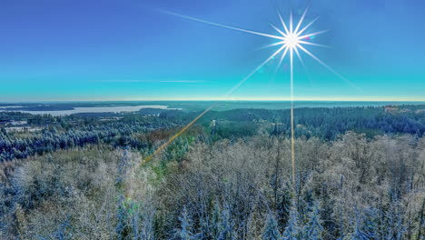 bright full moon crossing a wide winter landscape - time lapse