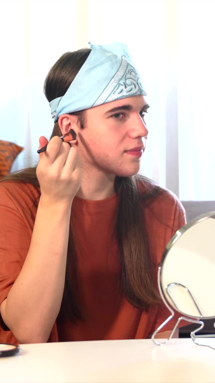 Person applying makeup