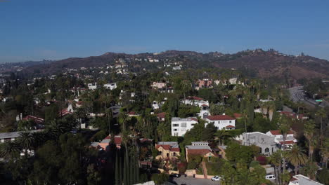 hollywood hills drone shot with freeway