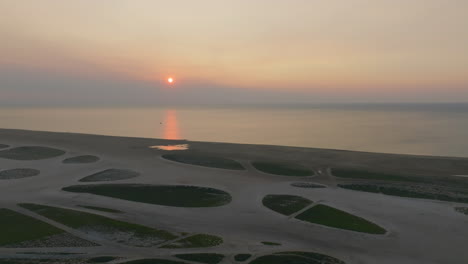 serene sunset over coastal wetlands