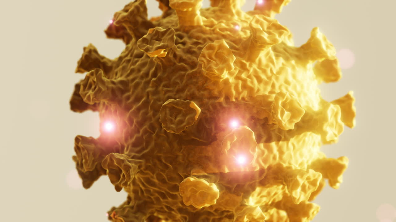Particella di coronavirus Covid-19 che ruota
