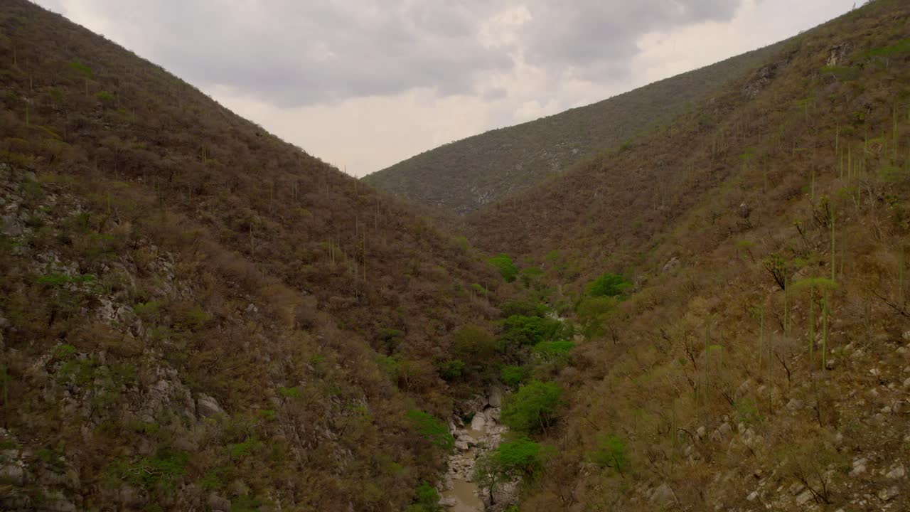 Aerial video showing the arid lanscapes of Puebla M&eacute;xico