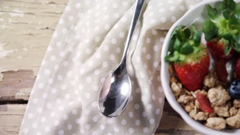 fruit cereal in a bowl 4k