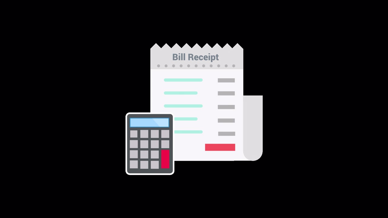 Animated Bill Receipt and Calculator for Financial Accounting