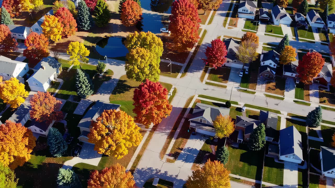 Autumn Colors in a Suburban Neighborhood